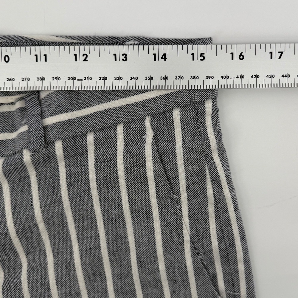 Banana Republic Avery Linen Cotton Blend Striped Ankle Pants Womens 4 Blue White - Picture 7 of 8